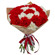 bouquet of white and red carnations